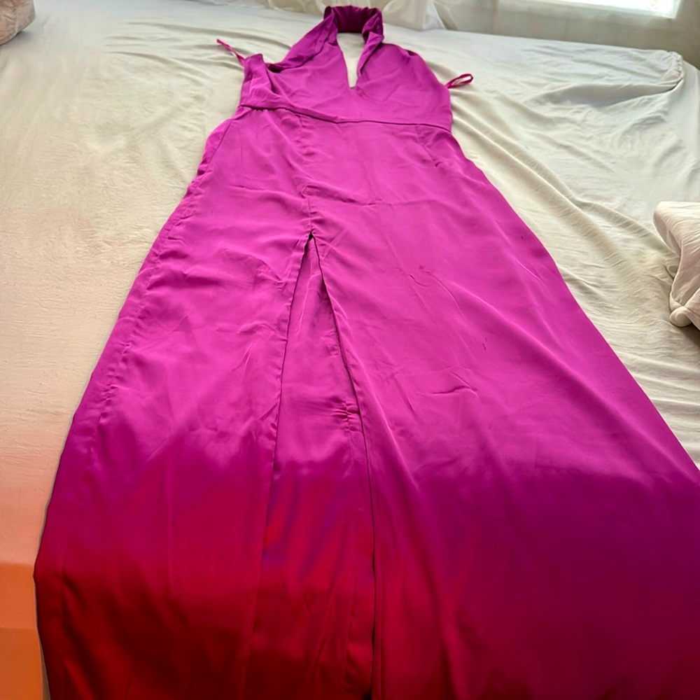 Long maxi dress with split on the side , the back is open